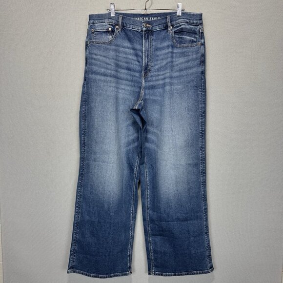 American Eagle Outfitters Denim - American Eagle Jeans Womens 18 Long Curvy Super High Rise Baggy Straight Stretch